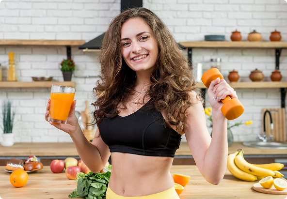 Healthy Woman with Juice